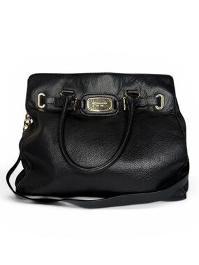 Michael Kors Black Pebbled Leather Satchel / Shoulder Bag